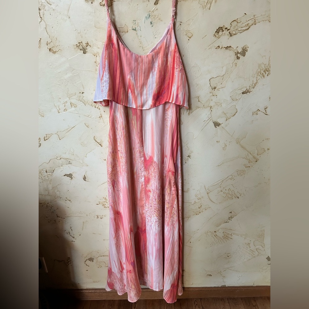 Apt 9 Coral Pink Strappy Dress Size 8 Lined Summer Party